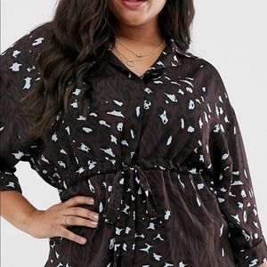 RIVER ISLAND Plus Abstract Animal Print Blouse
